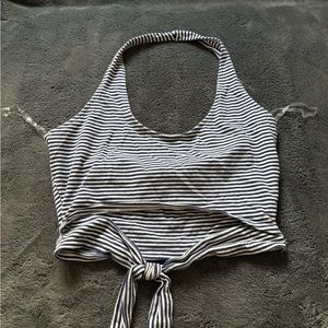 Haltered top with tie in front